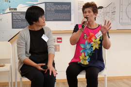 Dr Wong Wai-ling and Aberdeen fishermen at the book talk on Memoryscape: Aberdeen Fishermen Oral Histories. 